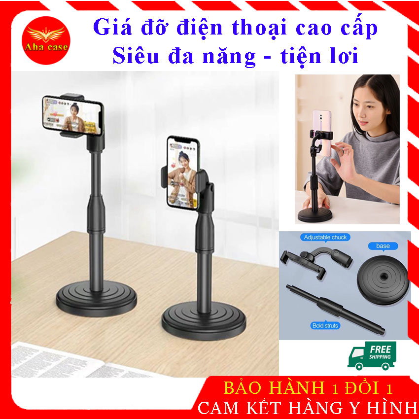 [Bán Chạy] Đế giá đỡ điện thoại để bàn cao cấp tiện dụng, giá chống lưng kẹp điện thoại  Microphone Stands xoay 360 độ linh hoạt, học tập, làm việc, xem phim, lướt web đa năng