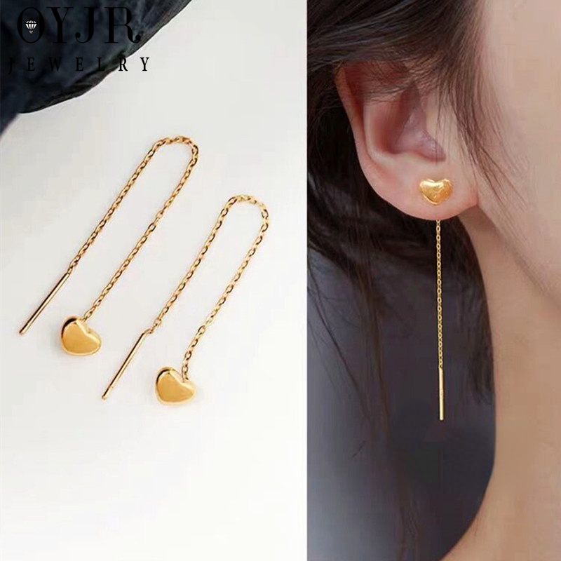 Bông tai dài OYJR 100% titan nguyên chất không gỉ thiết kế đơn giản thanh lịch hợp thời trang