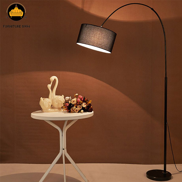 Đèn cây đứng dáng cong, Đèn cây decor phòng ngủ