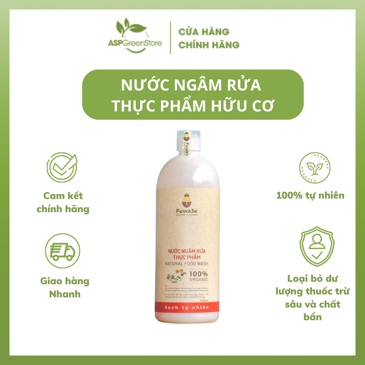 Nước ngâm rửa thực phẩm hữu cơ Fuwa3e 1L
