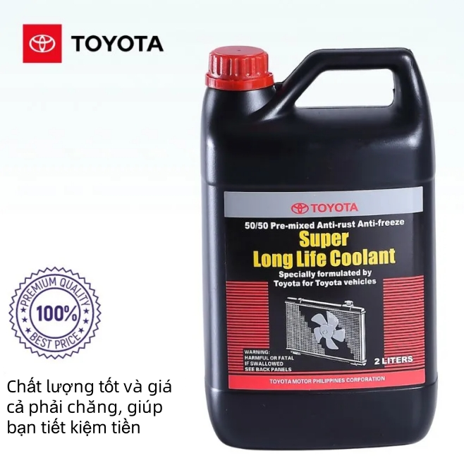 Nước làm mát động cơ ô tô Toyota pink 2L giảm tiêu hao nhiên liệu, vận hành tốt