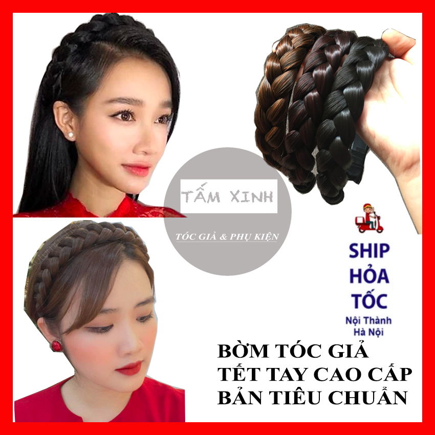 Bờm tóc giả cao cấp tóc tết thủ công bản tiêu chuẩn - bờm tóc tết cao cấp