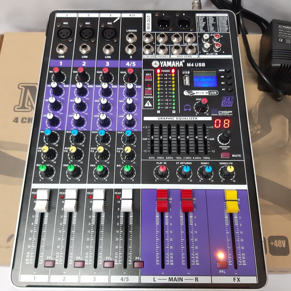 Mixer 4 channel . kết nối bluetooth, usb.