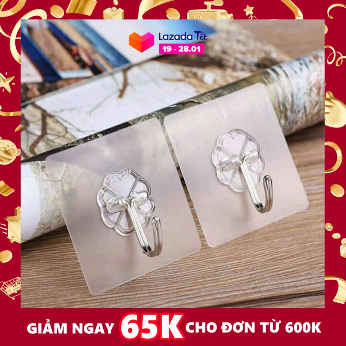 COMBO 20 MÓC TREO ĐỒ TRONG SUỐT DÁN TƯỜNG CHỊU LỰC SIÊU DÍNH - BÁM CHẮC TRÊN MỌI CHẤT LIỆU CHỊU LỰC ĐẾN 10KG - 20