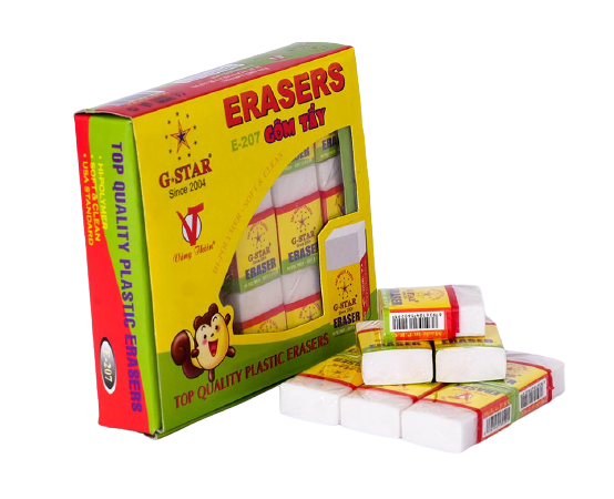 Bộ 30 cục gôm màu trắng E-207T G-STAR được làm bằng cao su tự nhiên, dẻo dai, có độ đàn hồi tốt