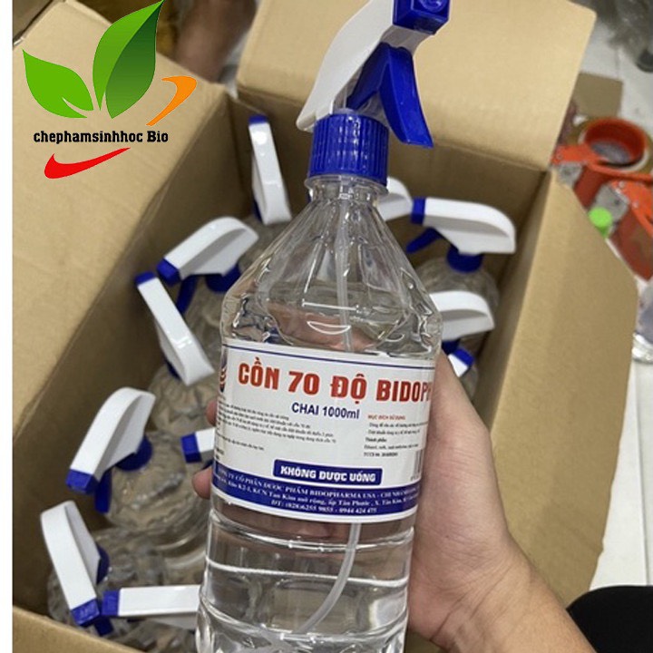 Cồn sát khuẩn 70 độ  BIDOPHAR vòi xịt phun sương rửa tay kháng khuẩn chai 1000ml (1 lít)