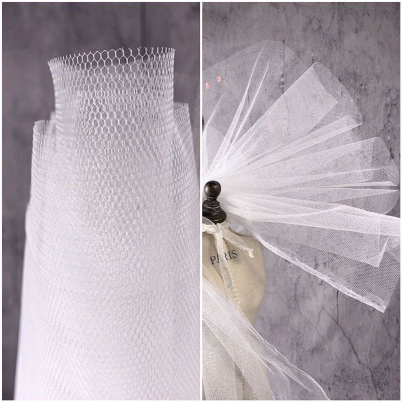 Vải lưới cứng tạo phồng chân váy, may tùng váy