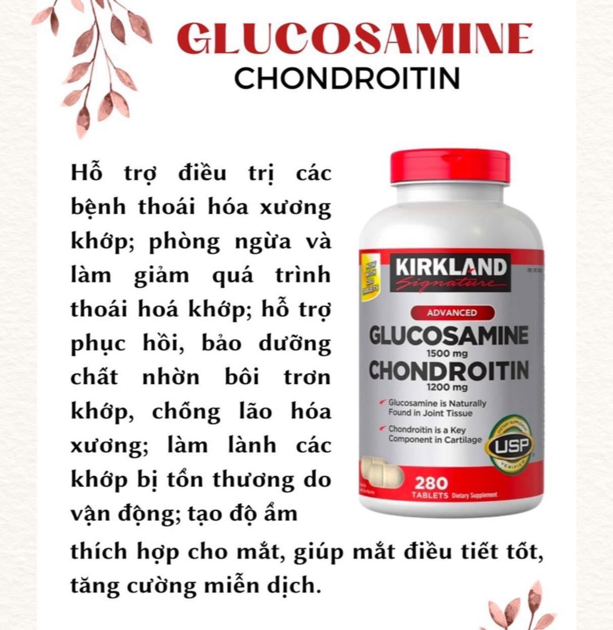 (HCM)Hỗ trợ xương khớp Glucosamine Chondroitin Sulfate Kirkland 280 Viên - Bổ Khớp Của Mỹ