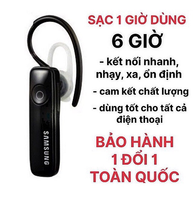 [HCM]SẠC 1 GIỜ DÙNG 6 GIỜ - TAI NGHE BLUETOOTH SAMSUNG CAO CẤP KẾT NỐI NHANH VỚI TẤT CẢ CÁC LOẠI ĐIỆN THOẠI - NGHE NHẠC ĐÀM THOẠI CỰC HAY - ÂM THANH CHẤT LƯỢNG CAO - PIN CỰC TRÂU - GIÁ CỰC RẺ