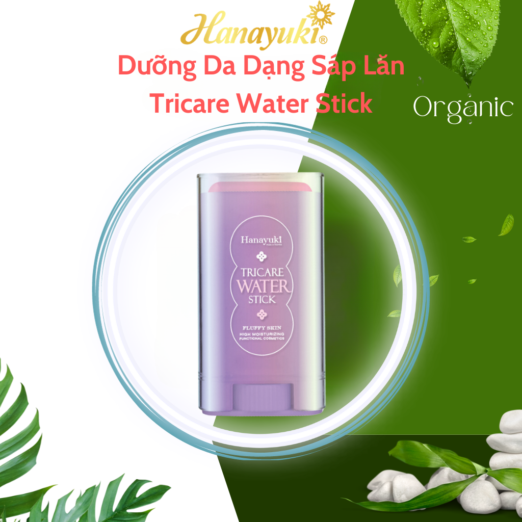 Hanayuki Kem Dưỡng Ẩm Trắng Da Dạng Lăn Hanayuki Chính Hãng Tricare Water Stick Cấp Ẩm Ngừa Lão Hóa 20g