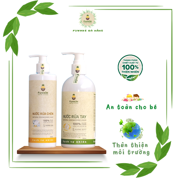 Combo nước rửa chén rửa tay fuwa3e