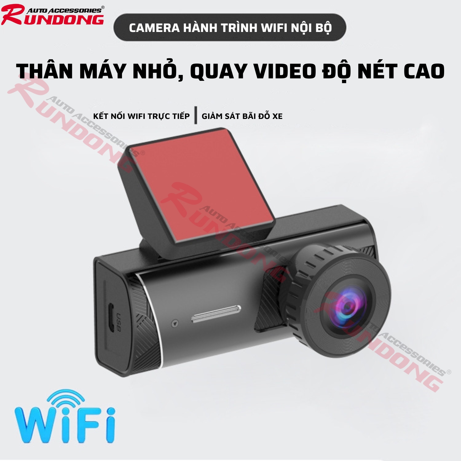 Camera hành trình ô tô có Wifi Rundong AR30 | Hỗ trợ Wifi trên điện thoại di động, giám sát đỗ xe, HD 1080P rõ nét cả ban ngày và ban đêm