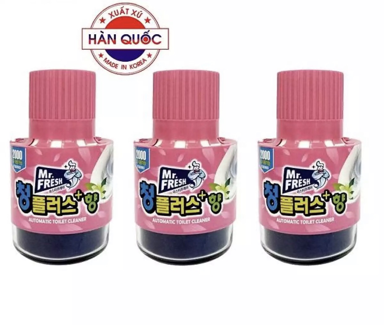 Combo 3 Cốc thả bồn cầu tẩy xanh toilet Mr Fresh - Hàn Quốc 180g hương Ly