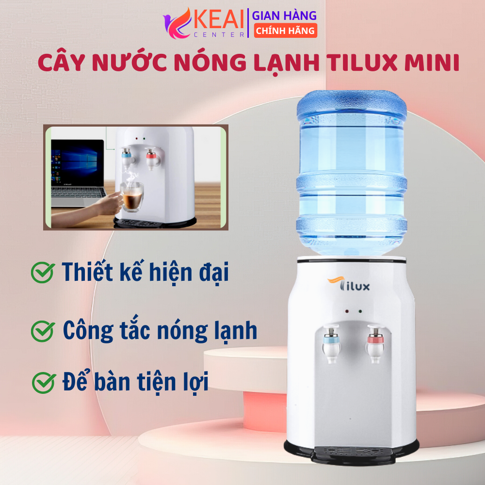 Cây nước nóng lạnh mini bình nước có công tắc nóng lạnh tiết kiệm điện năng dùng pha trà pha sữa nấu mì