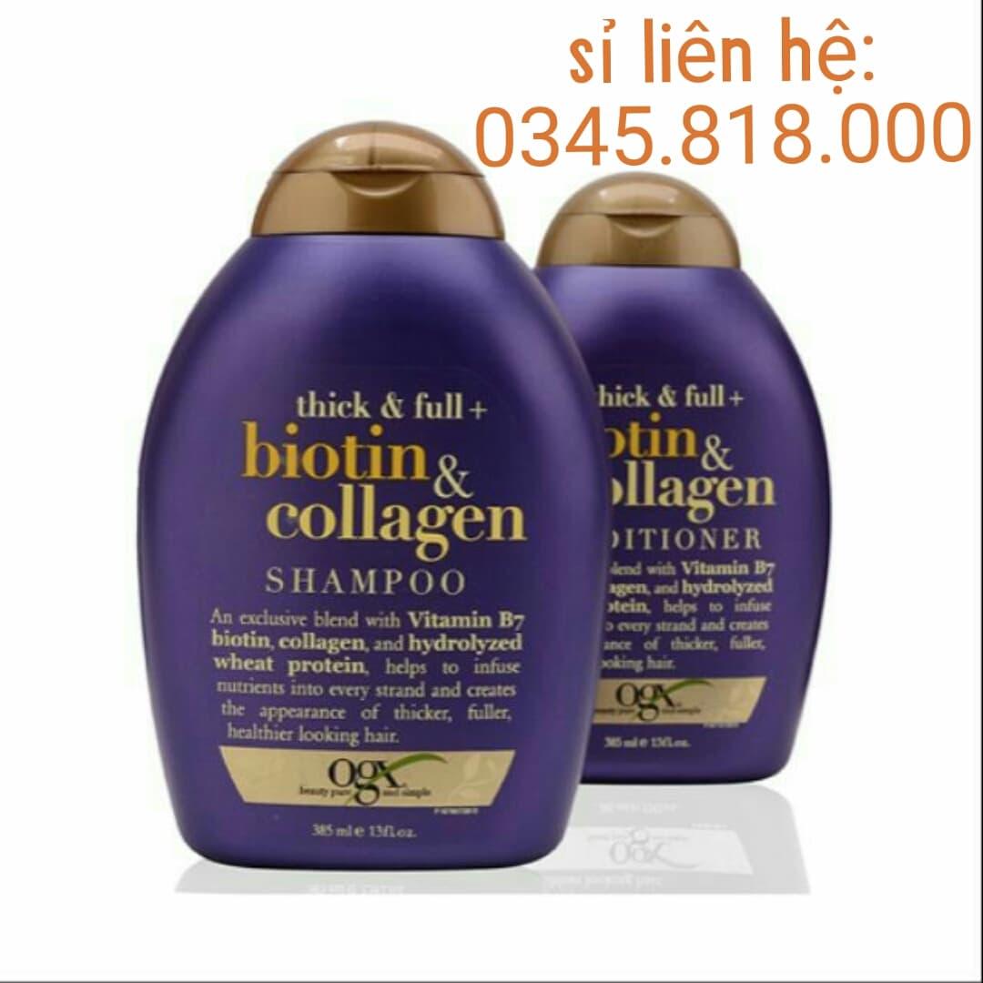 Cặp dầu gội + dầu xả thick & full - biotin & collagen 385ml x2