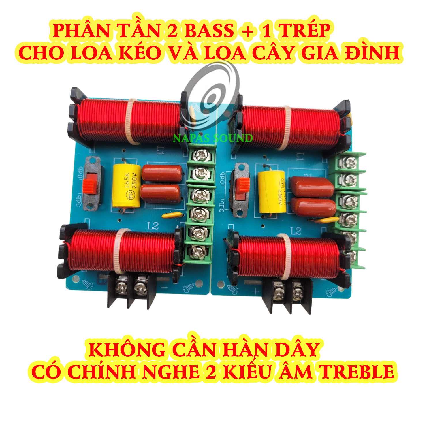 MẠCH PHÂN TẦN 2 BASS + 1 TRÉP WEAH307 - CHO DÀN ÂM THANH GIA ĐÌNH - MẠCH PHÂN TẦN 3 LOA