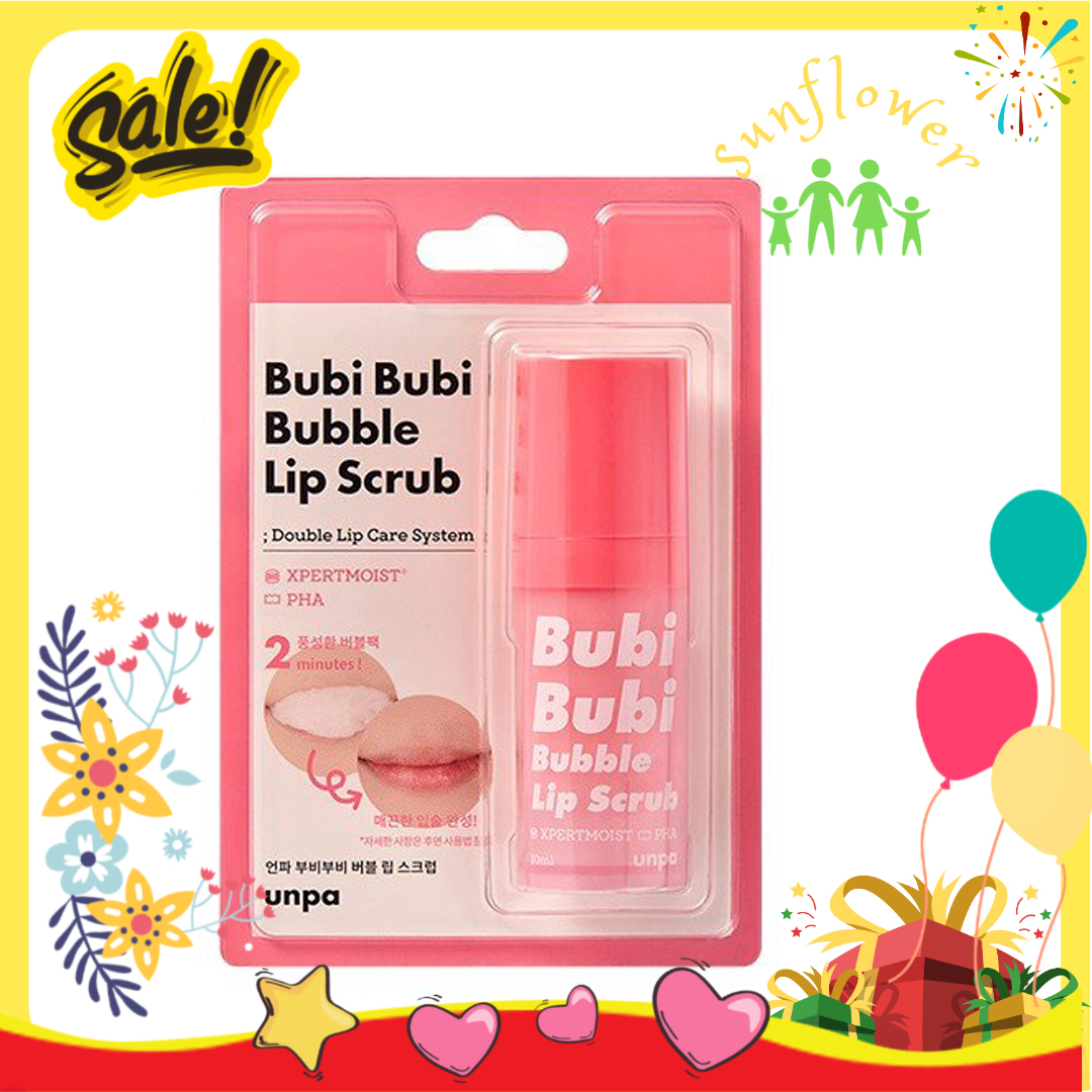 Tẩy tế bào chết sủi bọt cho môi unpa bubi bubi bubble lip scrub 10ml - shop sunflower