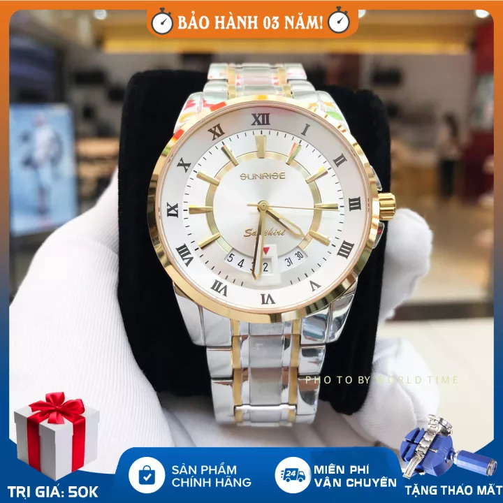 {ĐỒNG HỒ PHỐ  MUA 1 TẶNG 1 }Đồng Hồ Nam Sunrise DM771SWA Full Box, Kính Sapphire Chống xước, Chống nước 3 màu + Thẻ Bảo Hành/ Gian hàng uy tín/ sk orient seiko