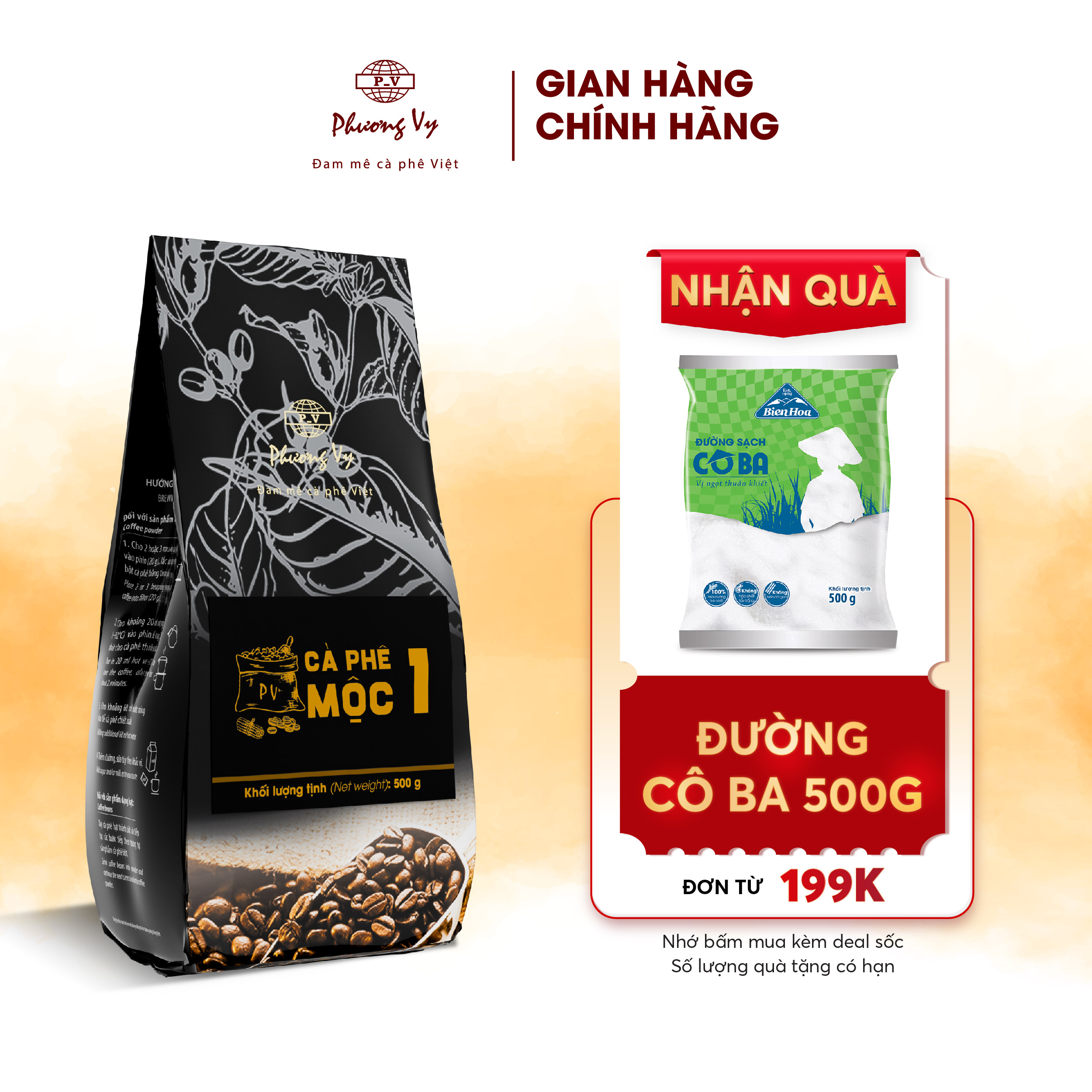 Cà Phê Nguyên Chất Mộc 1 500g hương thơm quyến rũ, vị đậm đà, dành cho pha phin, Phương Vy Coffee
