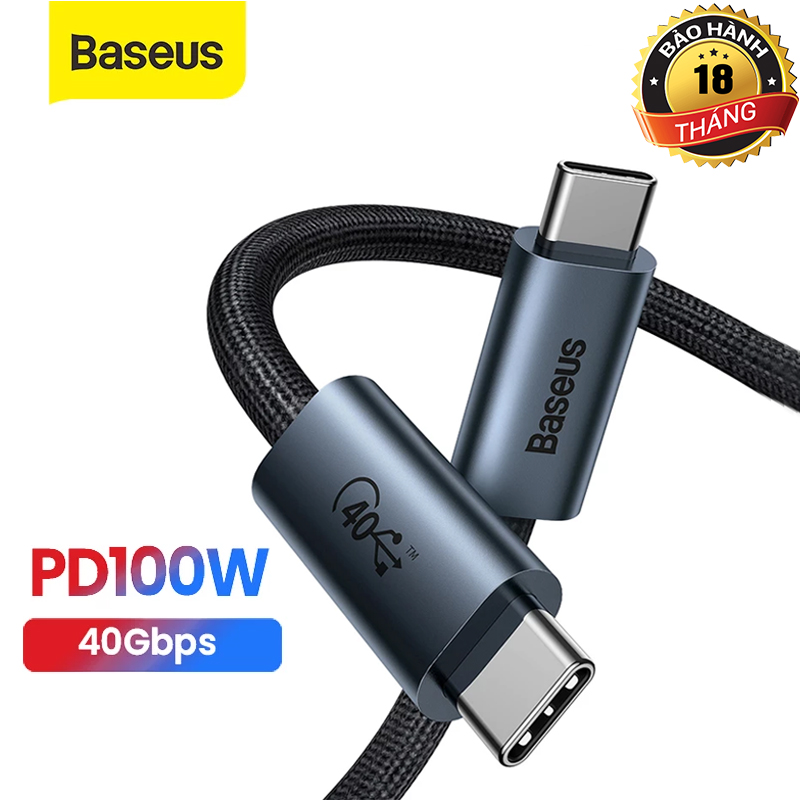Cáp sạc dữ liệu baseus usb loại c 100w usb 3.0 4.0 40gbps 8k @ 60hz sạc nhanh pd cáp sạc cho macbook pro ipad pro