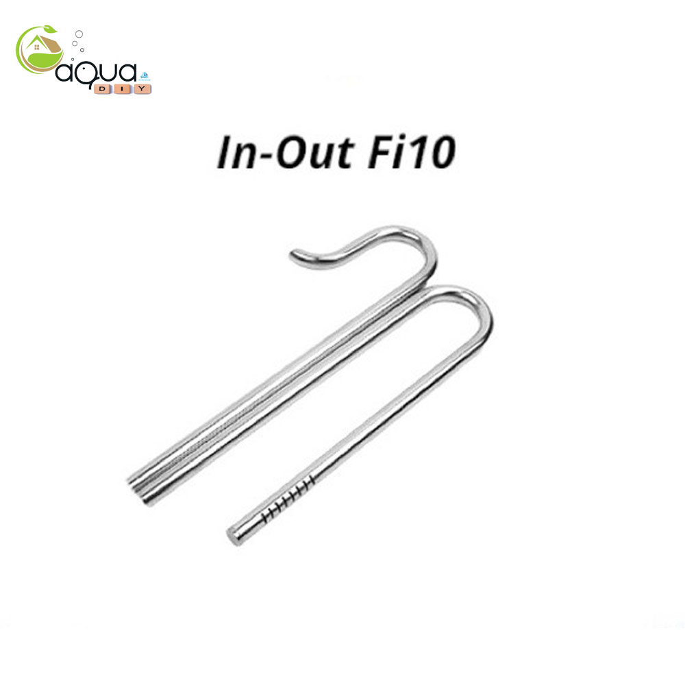 Bộ in out inox Fi10 Bịt ren Sáng Bóng Dành Cho Nano tank, Shallow tank