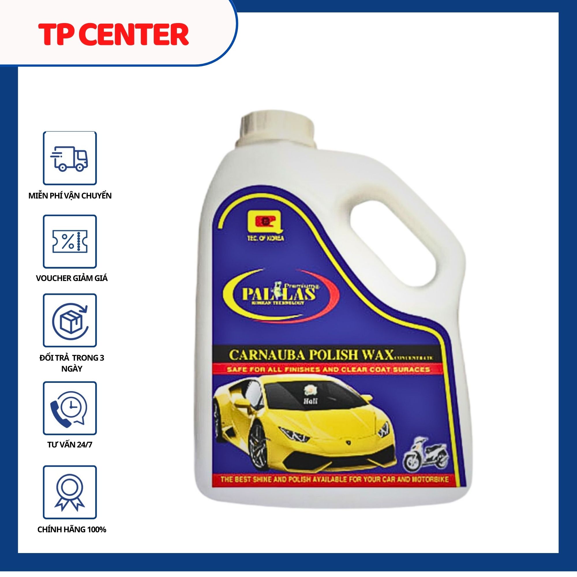 Wax dưỡng bóng sơn Pallas Polish hương Hali-1.5l