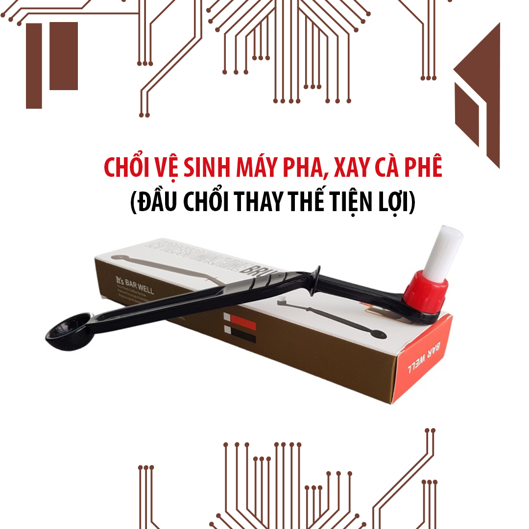 Chổi vệ sinh máy pha, máy xay cà phê, Đầu chổi thay thế