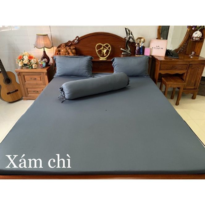 Trọn bộ ga thun 1 màu 1m8x2mx15cm