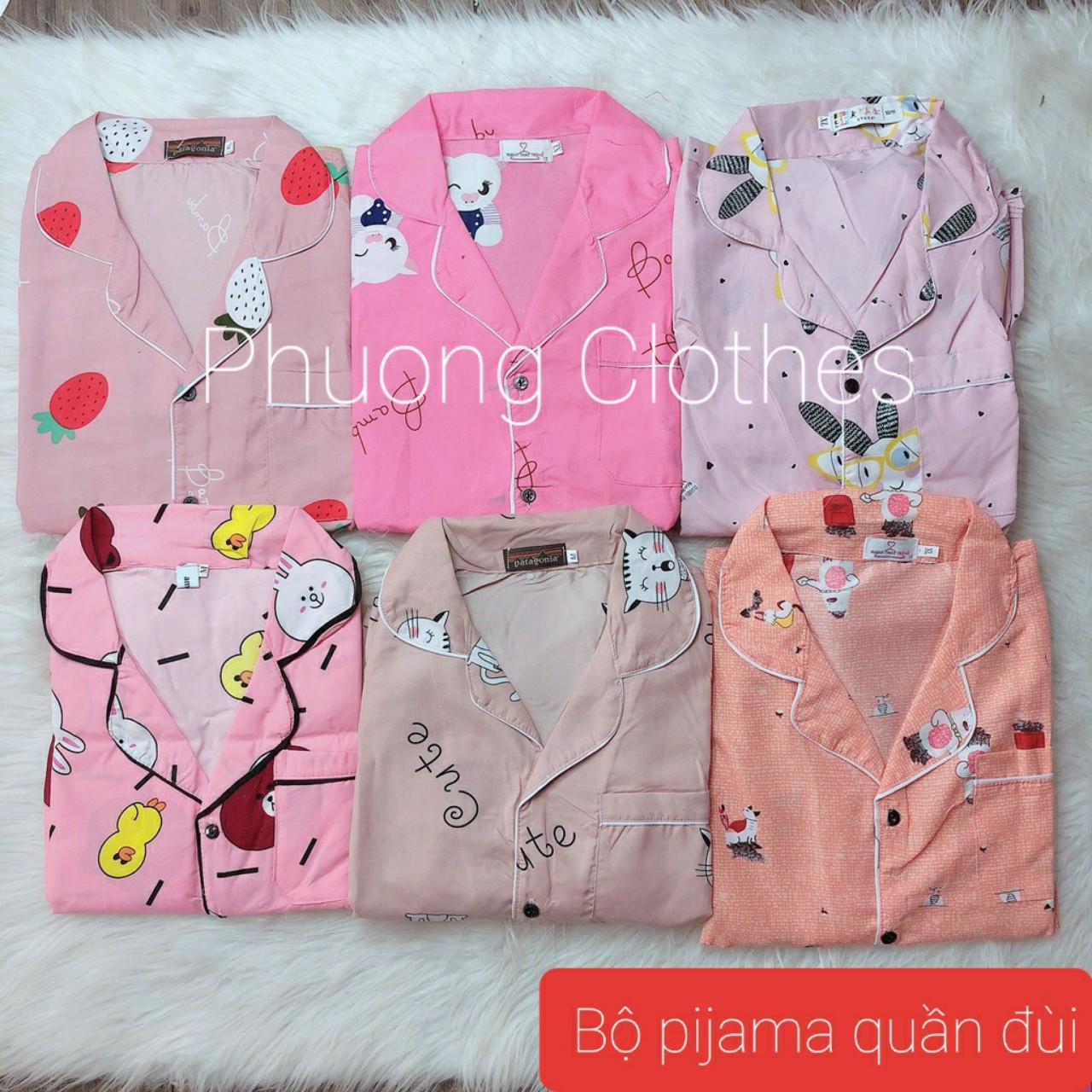 Bộ pijama nữ tay ngắn quần dài size 45-55kg mặc đẹp