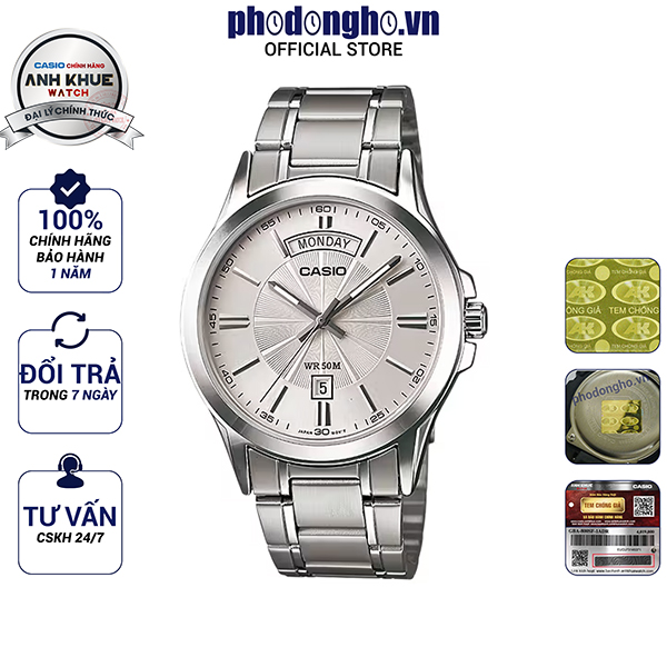 Đồng hồ nam dây kim loại Casio Anh Khuê MTP-1381D-7AVDF