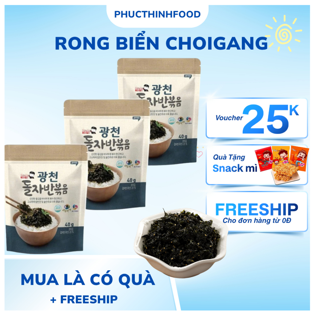 [HÀNG MỚI] Combo 3 Gói Rong biển Trộn Cơm Captain Lee Vị Truyền Thống 40g - Rong Biển Ăn Vặt