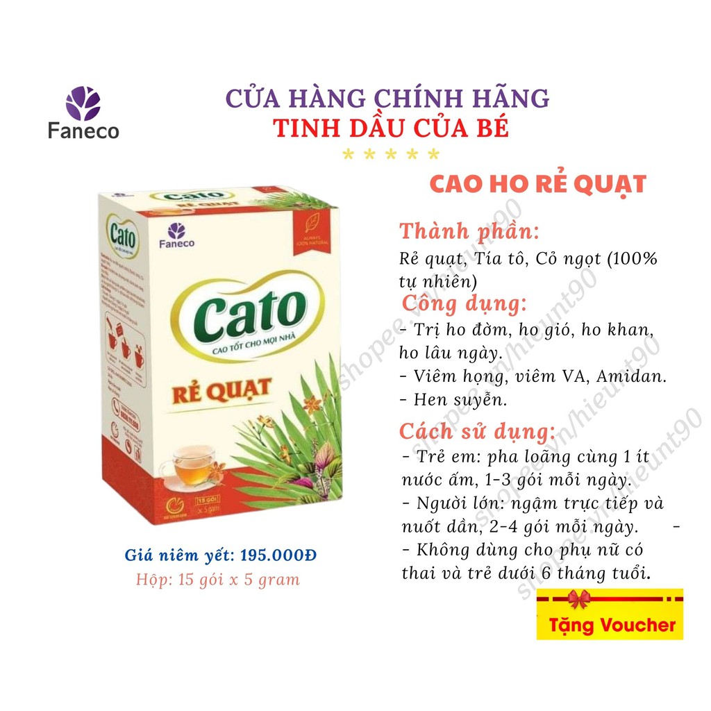 Cao rẻ quạt Cato Cao rẻ quạt Cato Hỗ trợ làm giảm đau rát họng, Ho khan,Ho Có Đờm, Ngứa Rát Cổ Họng