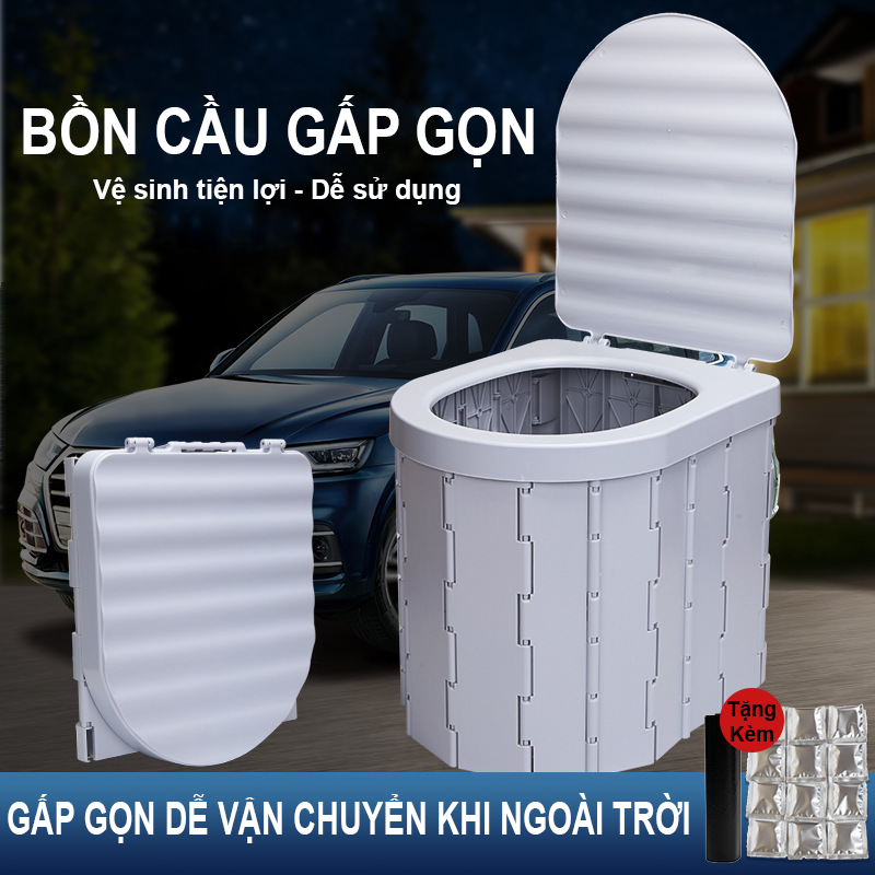 Bồn cầu gấp gọn dã ngoại cắm trại ngoài trời tiện dụng khi đi du lịch cắm trại, dã ngoại - DCP14