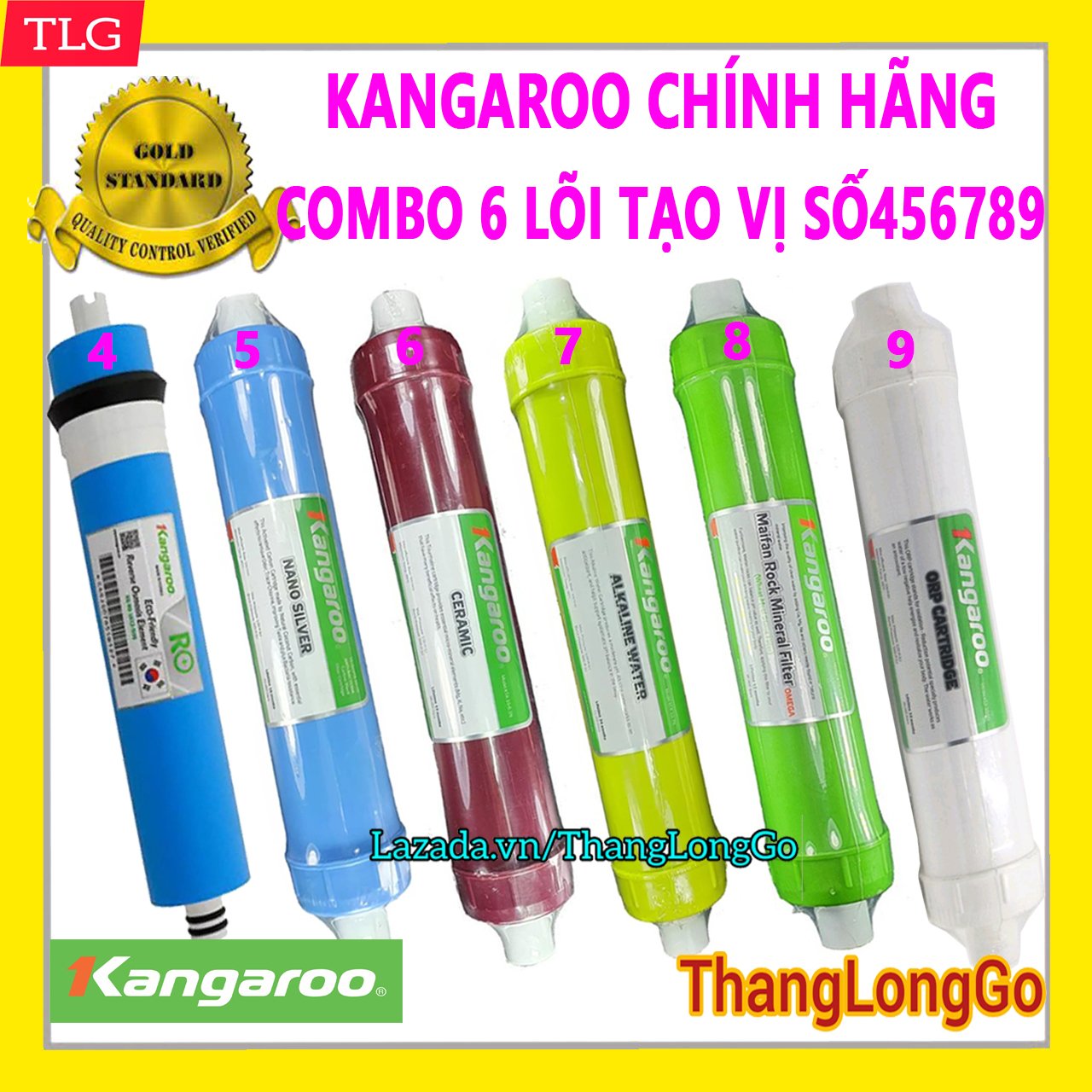 COMBO 6 LÕI LỌC 456789 KANGAROO - GỒM SỐ RO KANGAROO-5-6-7-8-9