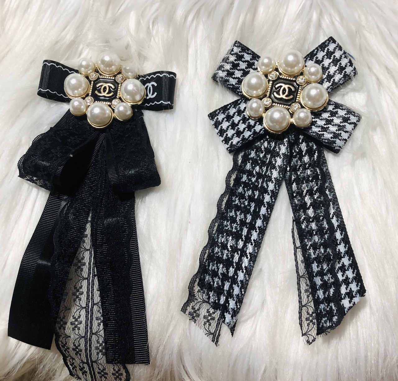 [HCM]Cài áo nơ phối ren cao cấp. KT 10 x 19cm