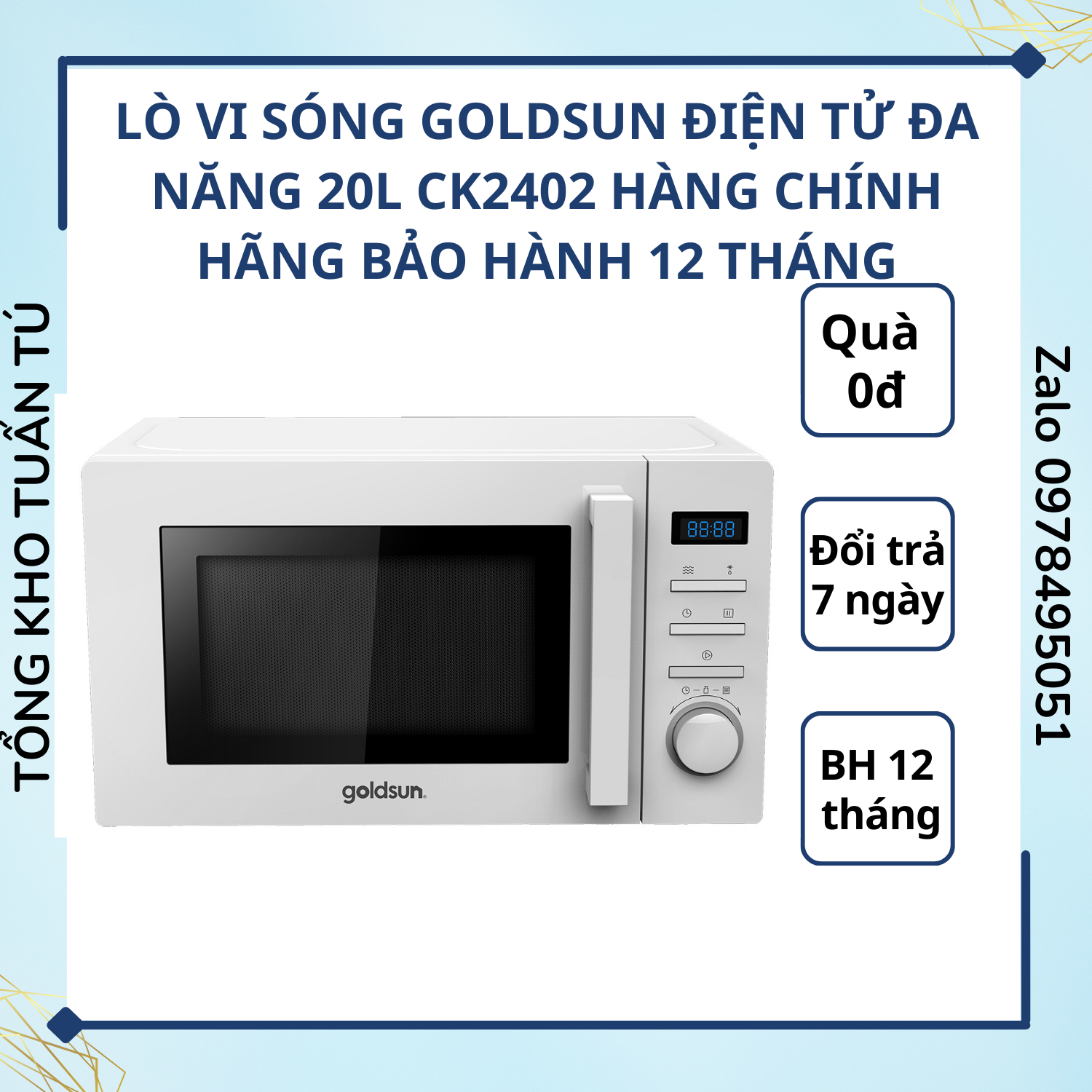 Lò vi sóng goldsun điện tử đa năng 20l ck2402 hàng chính hãng bảo hành 12 tháng