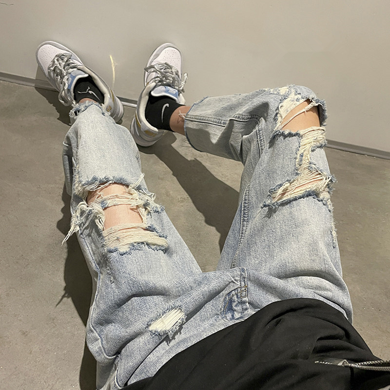 Quần baggy rách thời trang - quần bò nam hotboy hàn quốc