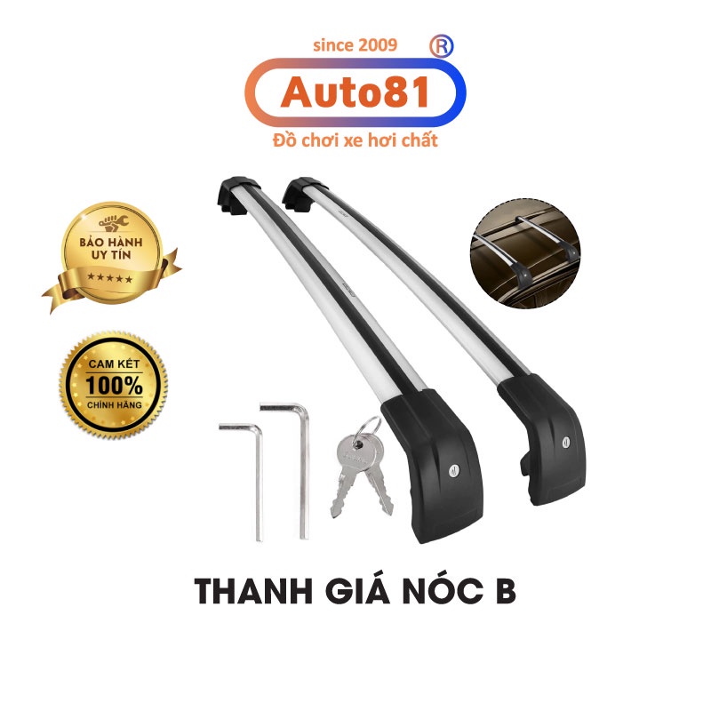 Thanh giá nóc chở đồ, baga nóc ô tô 2 thanh ngang kiểu b
