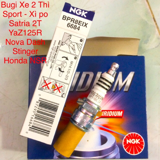 Bugi ngk iridium bpr8eix 6684 chuyên dùng xe 2 thì sport - xìpo nova dash yaz125r satria stinger made in japan
