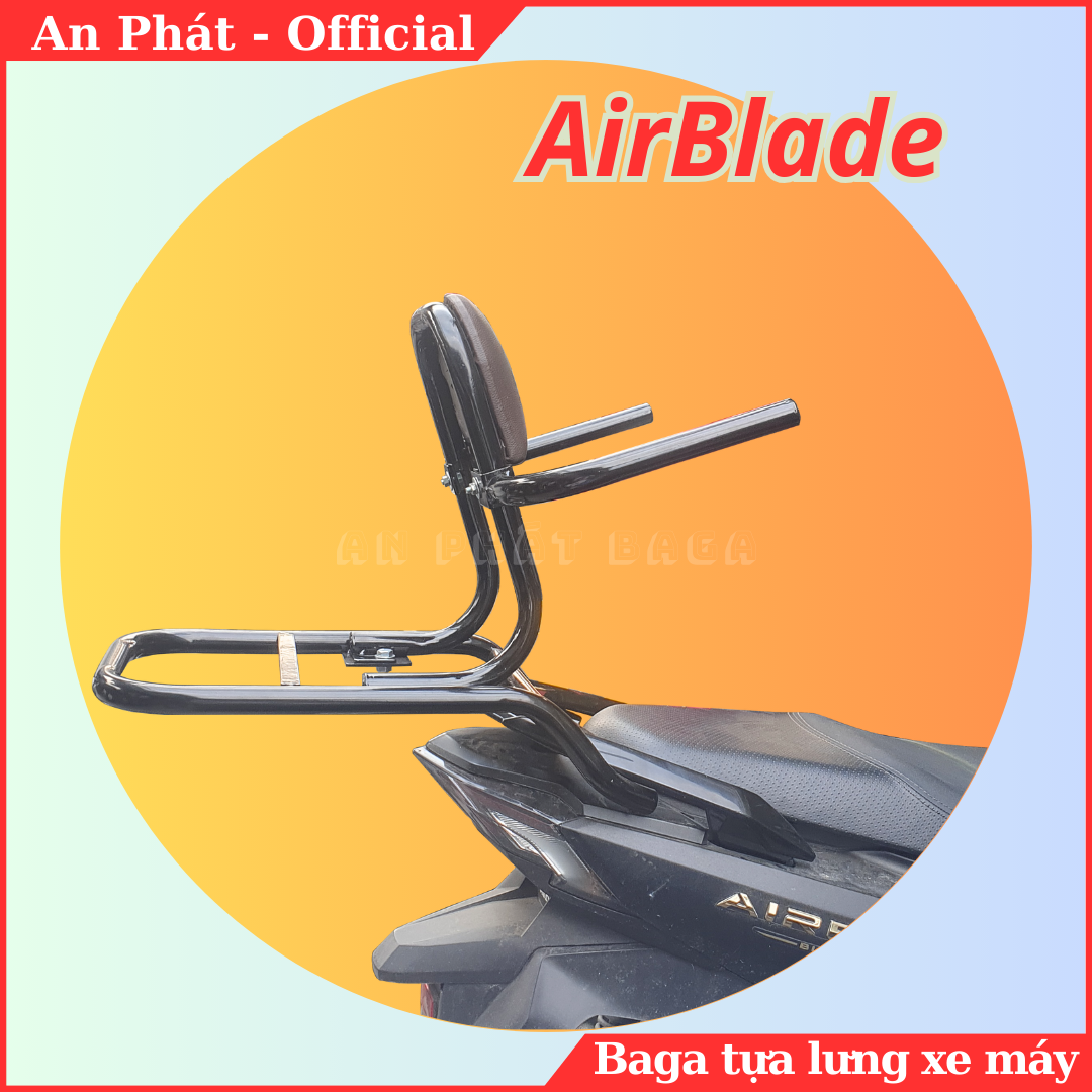 Baga tựa lưng xe máy lắp cho xe Air Blade, baga phượt An Phát Store