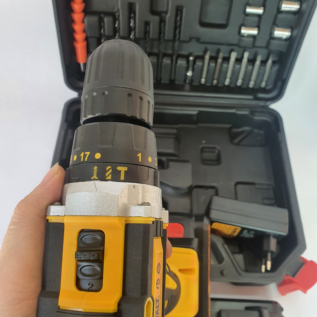 [HCM]Máy khoan pin Dewalt đầu 10ly 36V - 3 Chức Năng Máy 2 PIN - kèm 24 Phụ Kiện
