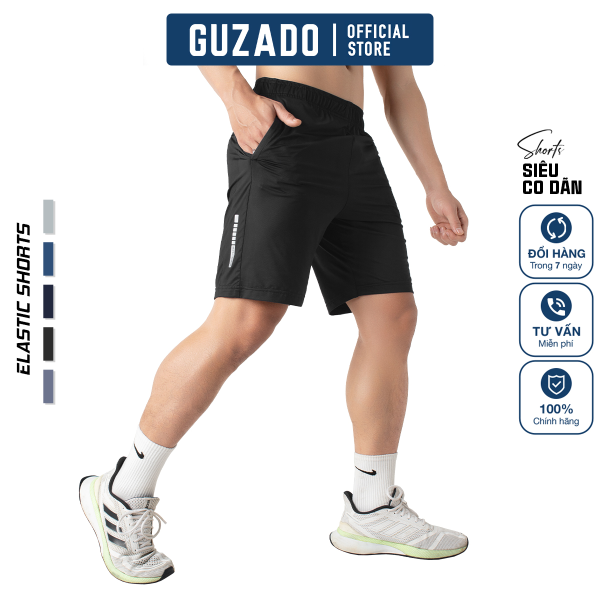 Quần Short Đùi Nam Guzado GSR05 vải thun lạnh cao cấp,phong cách trẻ trung khỏe khoắn,co giãn thể thao hay mặc nhà