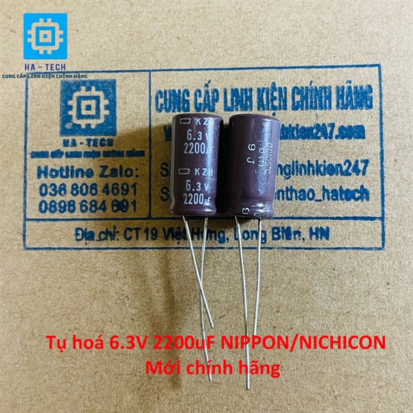Túi 40 chiếc tụ hoá 6.3v 2200uf nippon / nichicon chính hãng