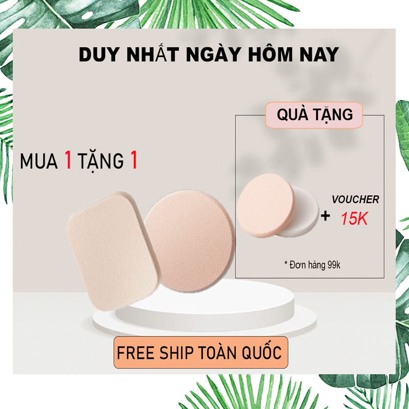 (FREE SHIP 18K )Mút trang điểm SET 2 BÔNG vuông + tròn tán kem, Mút tán phấn, Miếng mút trang điểm, siêu Cute đẹp mịn đàn hồi cực tốt (TẶNG QUÀ TRÊN MỖI ĐƠN HÀNG)