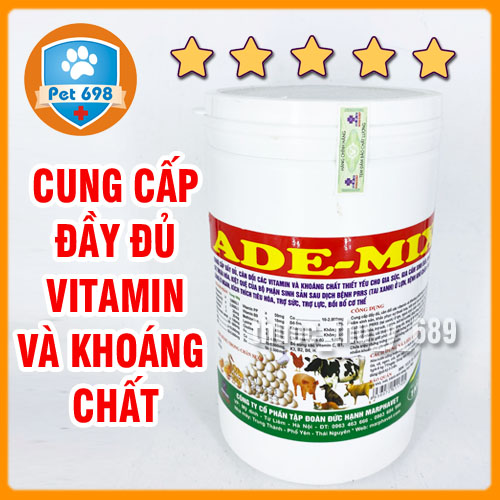 [PREMIX] ADE-MIX 1kg trộn thức ăn cung cấp vitamin, khoáng chất thiết yếu cho gia súc, gia cầm, thủy cầm