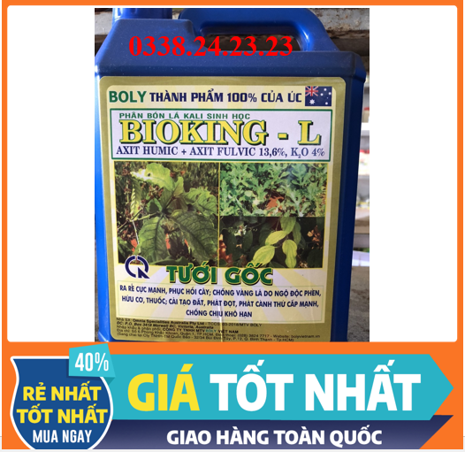 [FREESHIP+ QUÀ 10K] Phân bón lá cao cấp Kali sinh học BIO KING 5 lít -Nông Nghiệp Xanh- tưới gốc ra rễ cực mạnh, phục hồi cây, chống vàng lá, cải tạo đất, phát đọt- Tặng gói rau+ móc khóa xinh xắn+ bao tay, khẩu trang 4 lớp