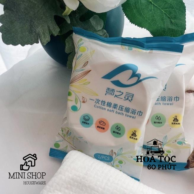 Khăn tắm nén du lịch to 100% cotton size lớn 70x140