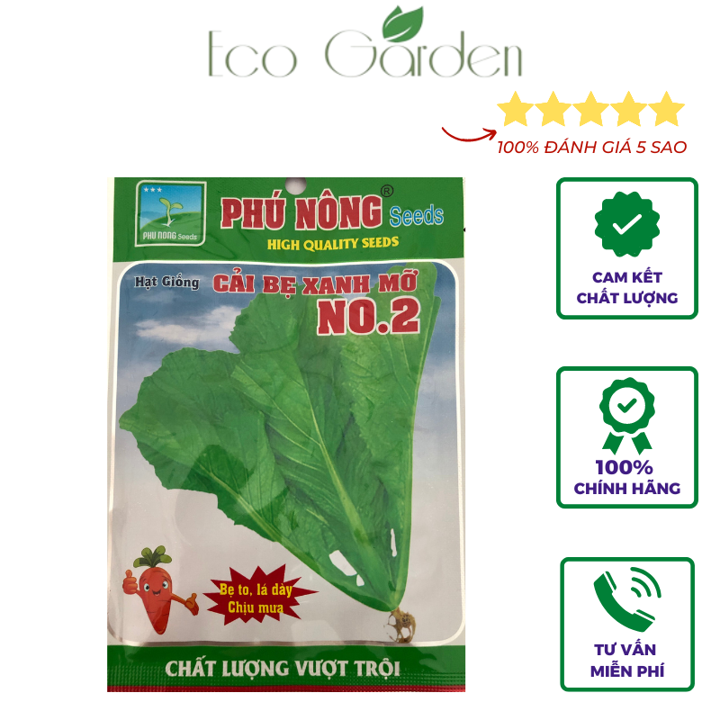 Hạt Giống Cải Bẹ Xanh Mỡ No.2 Phú Nông - 20g