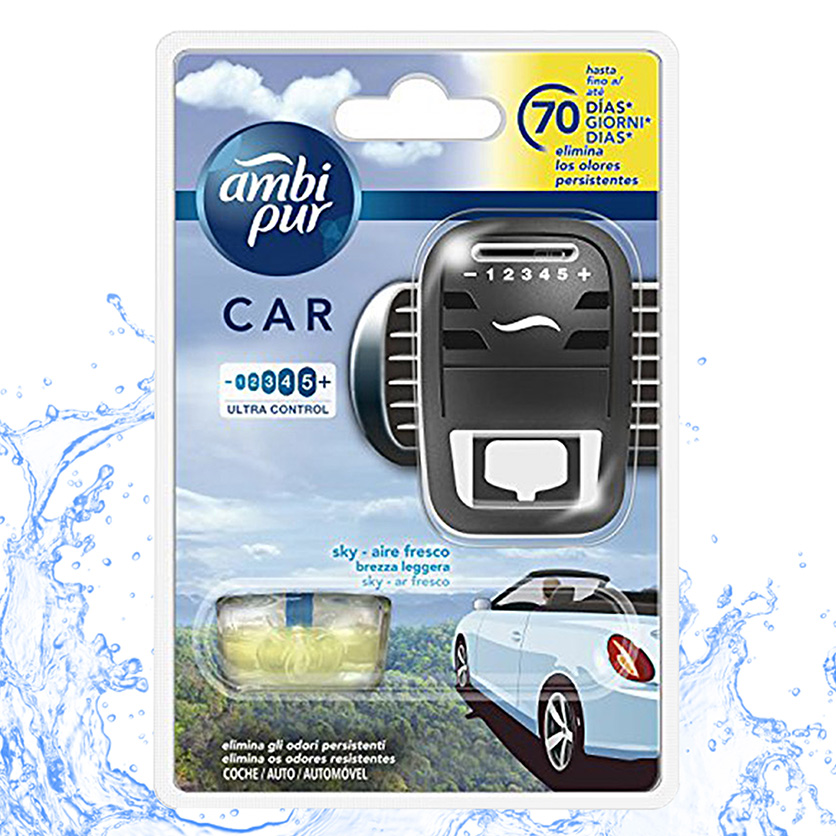 Bộ Tinh Dầu Thơm Ô Tô cao cấp Ambi Pur Pacific Air 7ml .Tinh dầu ô tô. – HƯƠNG BIỂN THAÍ BÌNH DƯƠNG.Nước hoa khử mùi ô tô.kháng khuẩn,chống say xe..Nhập khẩu từ châu âu.( gồm một máy và lọ tinh dầu Ambi Pur)