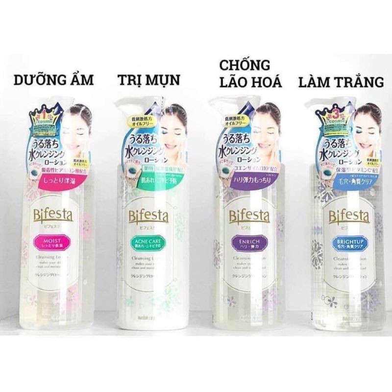 Nước tẩy trang Nhật Bản Bifesta 300ml - hồng dưỡng ẩm, chất lượng sản phẩm đảm bảo an toàn và cam kết hàng đúng như mô tả